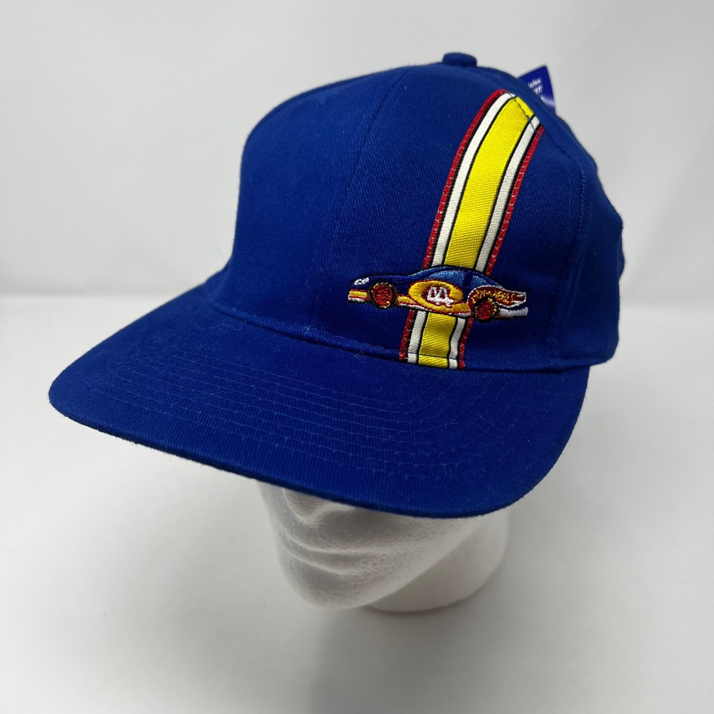 Vintage 1998 Hot Wheels Racing Snapback Hat Blue Mattel Kyle Petty 44‎ NWT